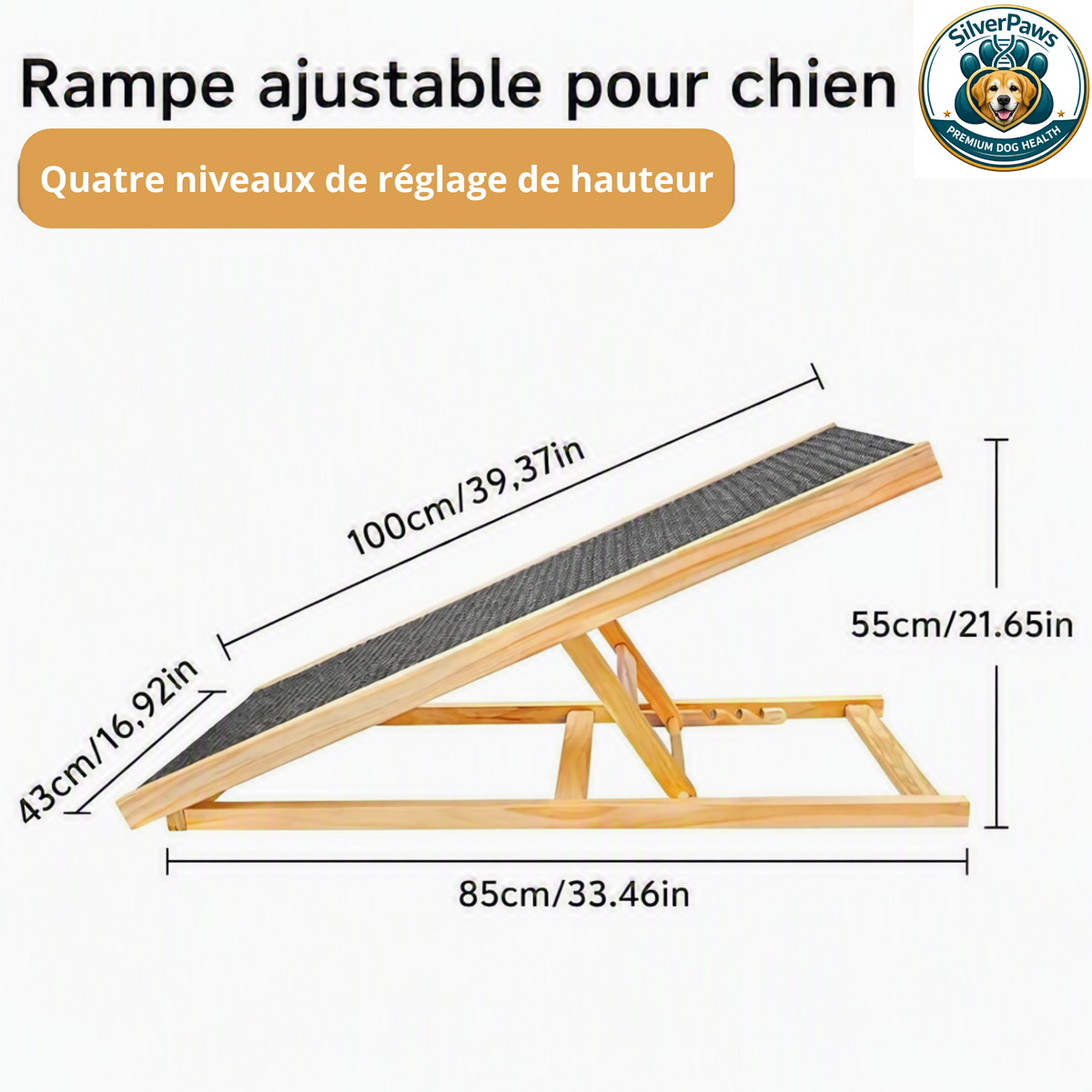 Rampe d'Accès SilverPaws™ : Pliable et Réglable en Hauteur