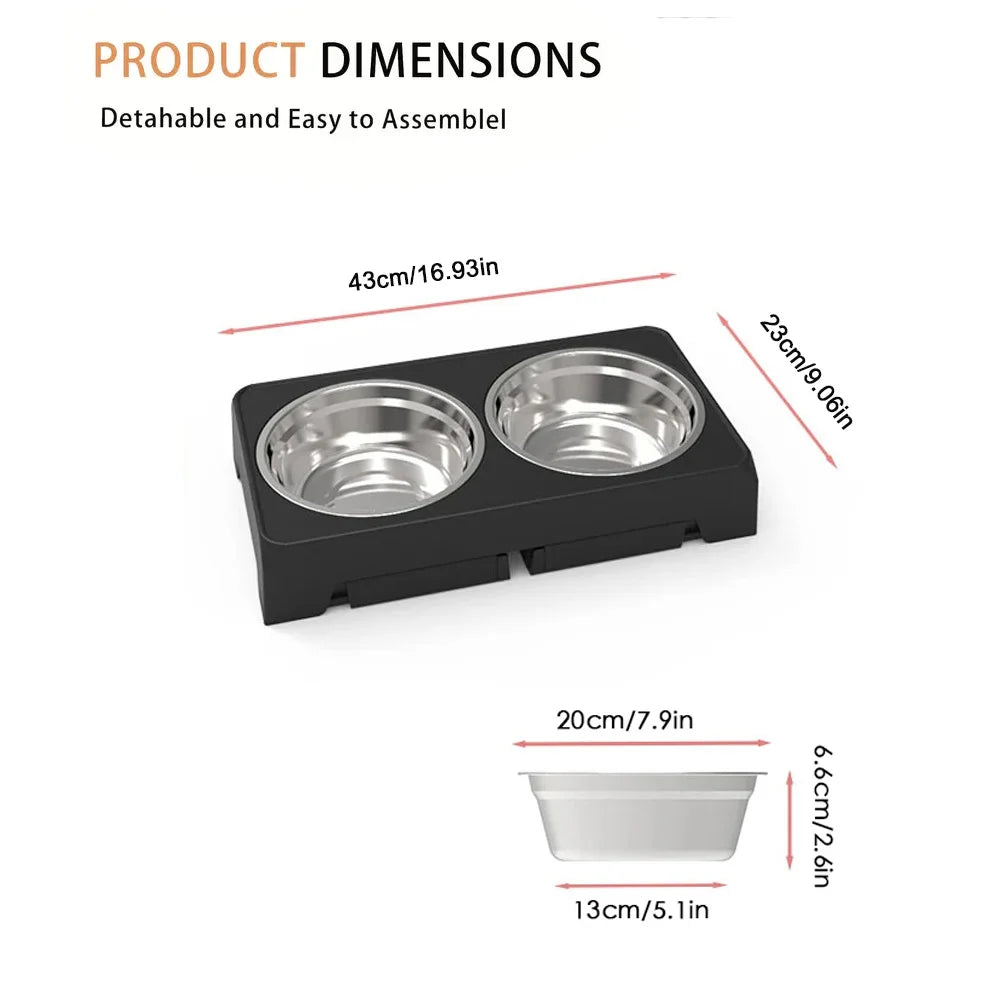 Gamelles Surélevées Ajustables SilverPaws™ : Confort Cervical & Digestion