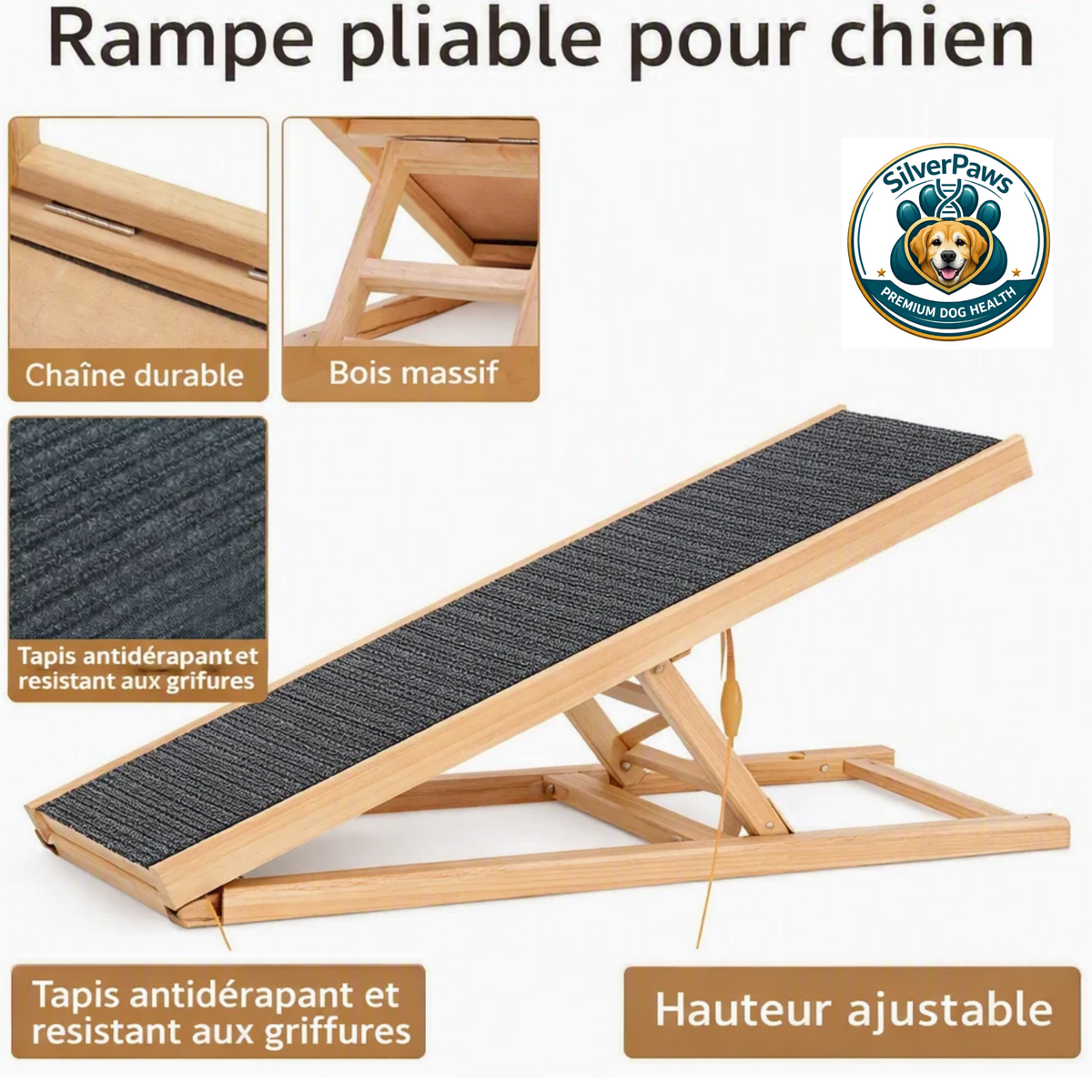 Rampe d'Accès SilverPaws™ : Pliable et Réglable en Hauteur