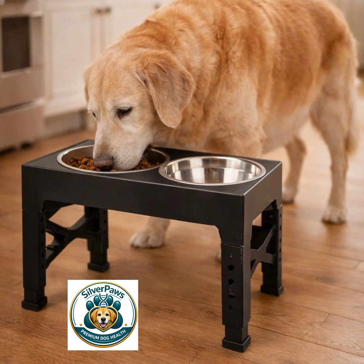 Gamelles Surélevées Ajustables SilverPaws™ : Confort Cervical & Digestion